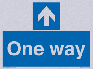 One way with up directional arrow